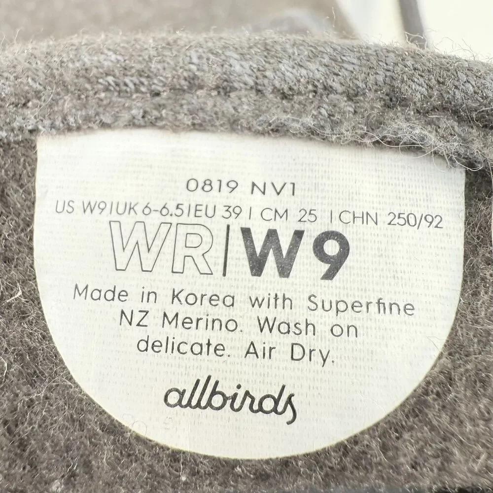 Allbirds Wool Runners Womans 9 Comfort Sneaker Shoes Merino Gray Brown